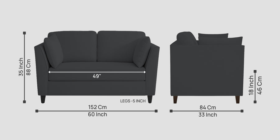 Miranda Velvet 2 Seater Sofa In Davy Grey Colour - Febonic Living