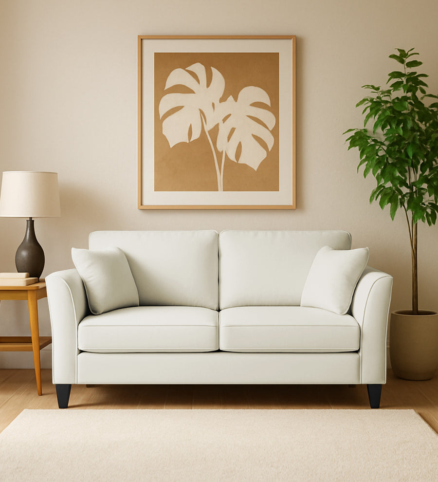Miranda  2 Seater Velvet Sofa - Warm White by Febonic Living