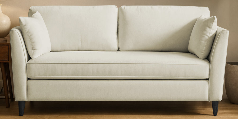 Miranda Velvet 3 Seater Sofa In Warm White Colour - Febonic Living