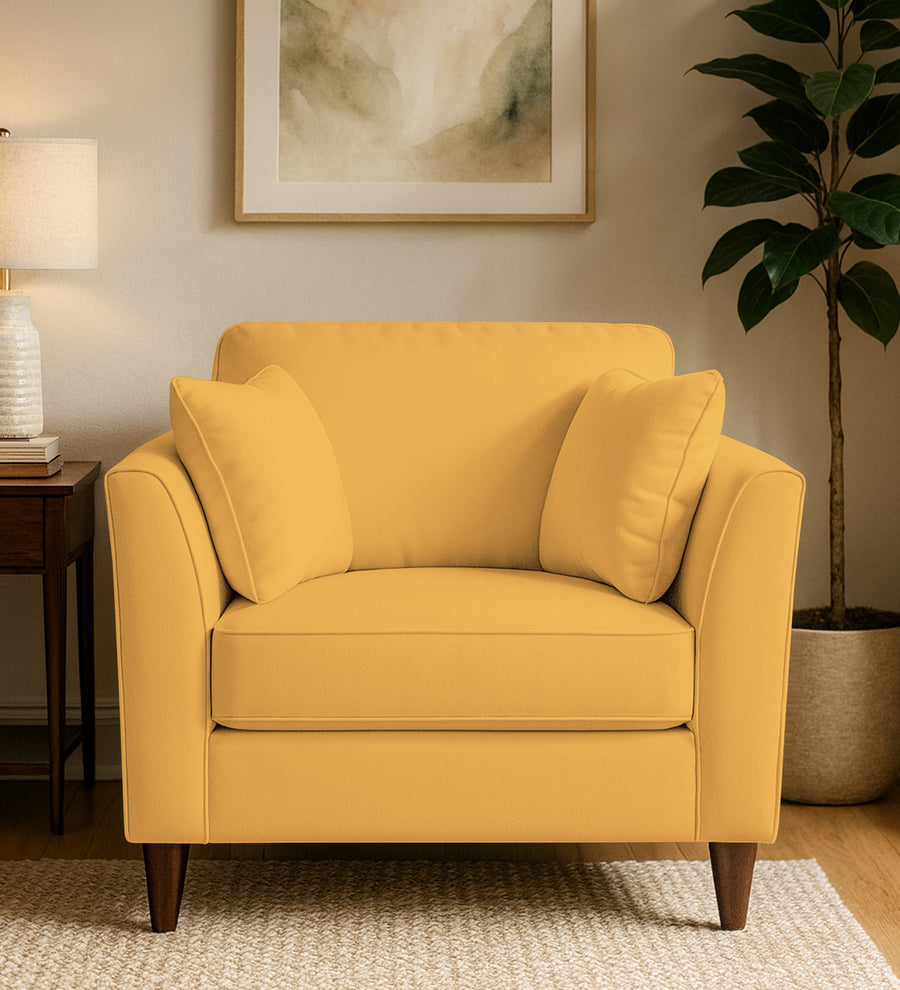Miranda  1 Seater Velvet Sofa - Turmeric Yellow by Febonic Living
