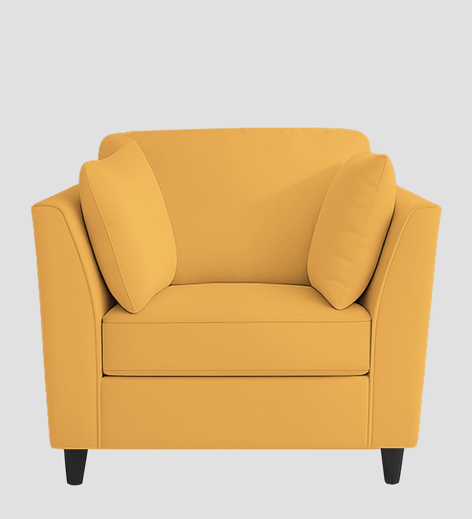 Miranda Velvet 1 Seater Sofa In Turmeric Yellow Colour