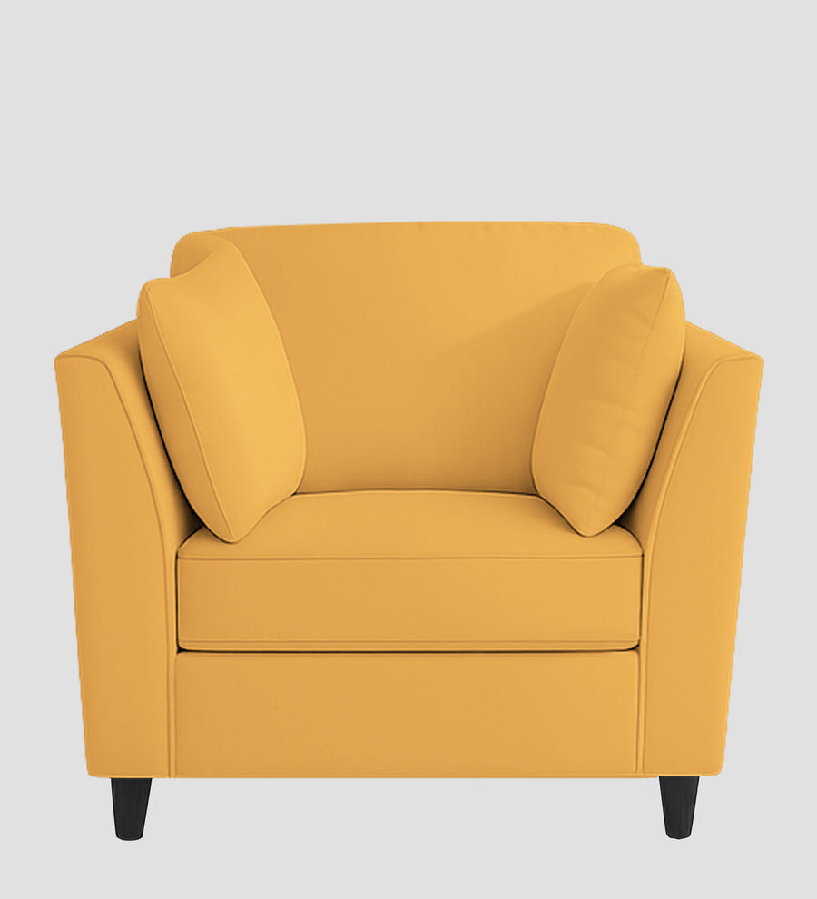Miranda Velvet 1 Seater Sofa In Turmeric Yellow Colour - Febonic Living