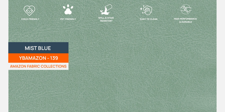 Hiro Fabric 2 Seater Sofa In Mist Blue Colour - Febonic Living