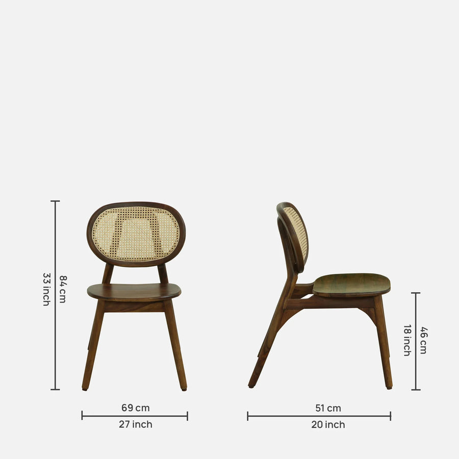 Mitto Sheesham Wood Dining Chairs In Provincial Teak Finish (Set Of 2)