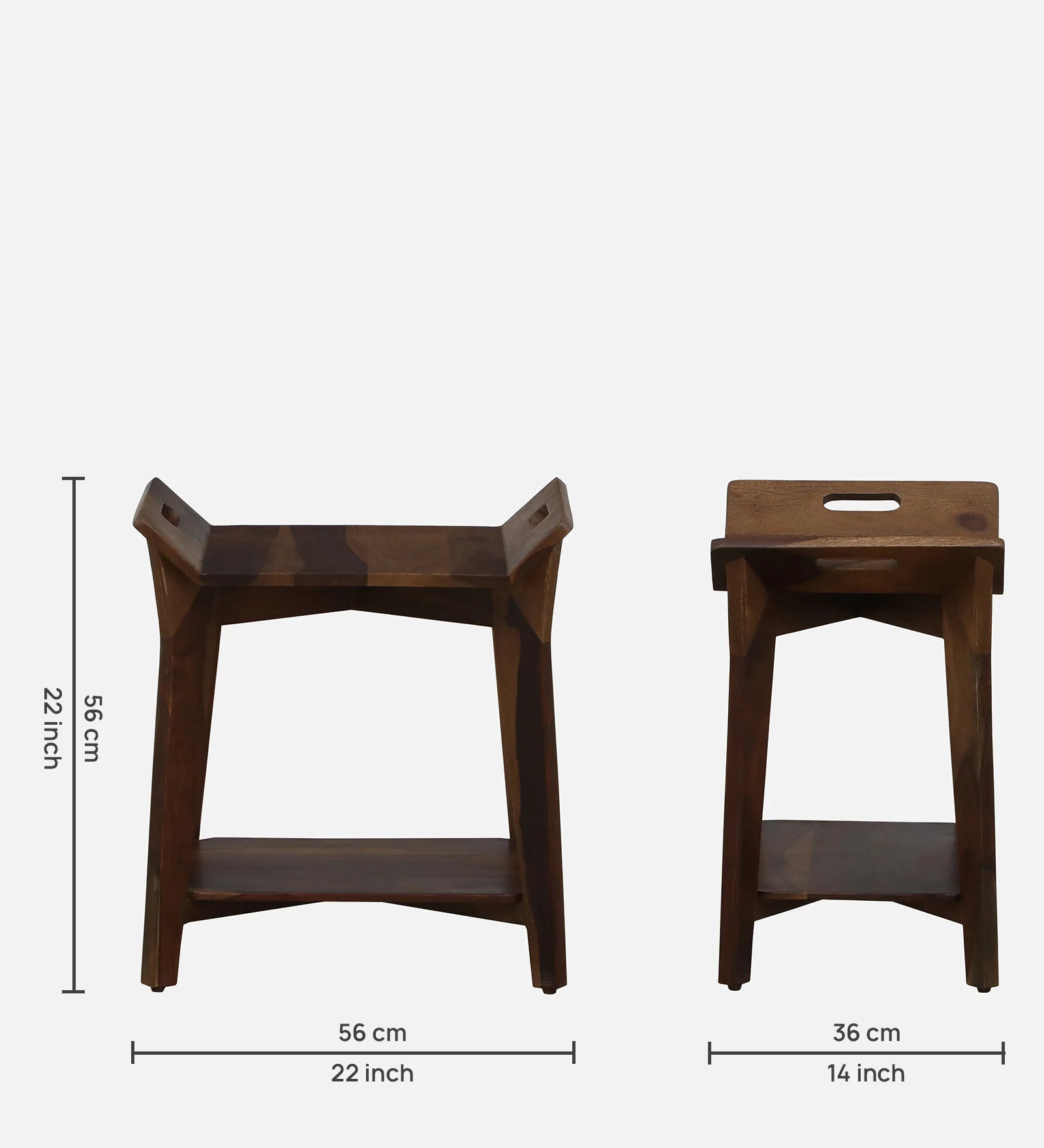Rabat Sheesham Wood End Table In Provincial Teak Finish - Febonic Living