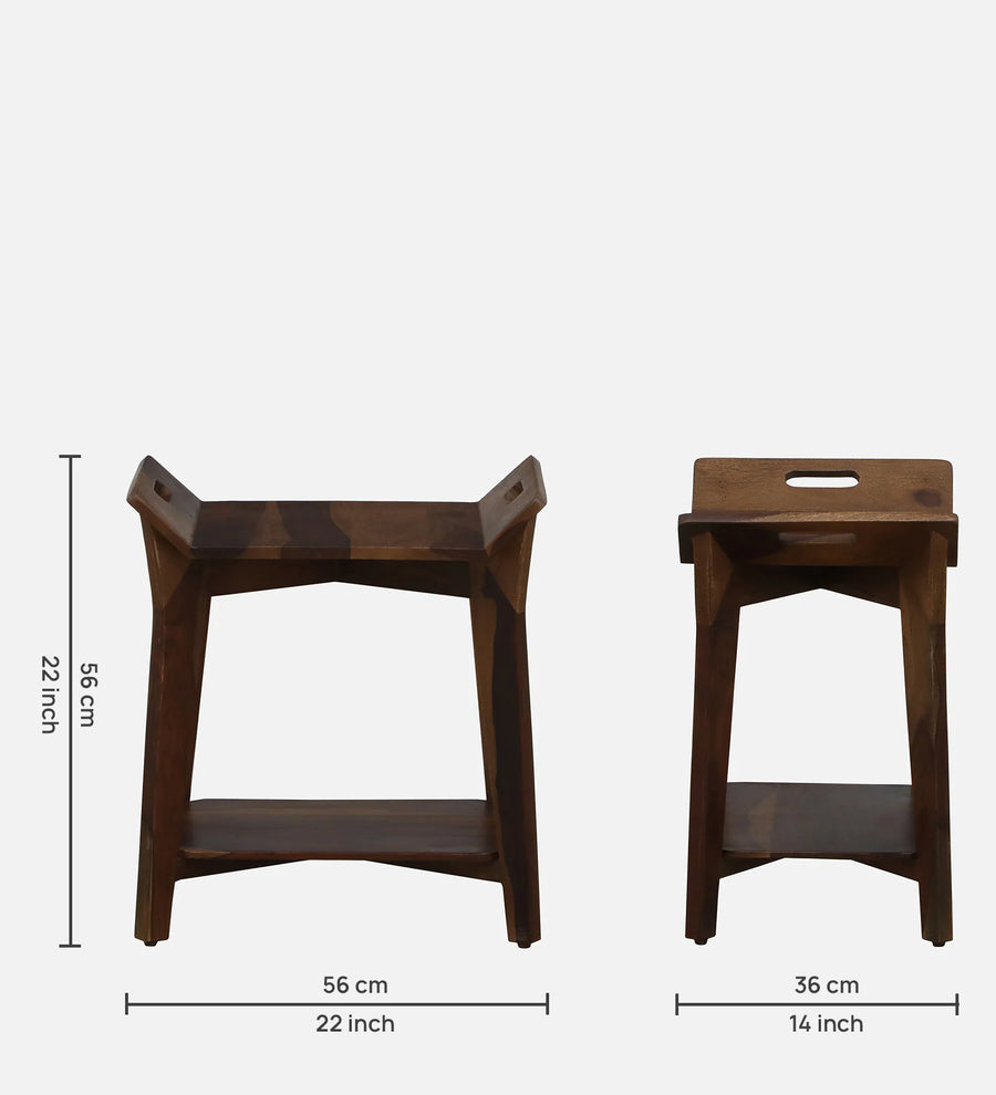 Rabat Sheesham Wood End Table In Provincial Teak Finish - Febonic Living