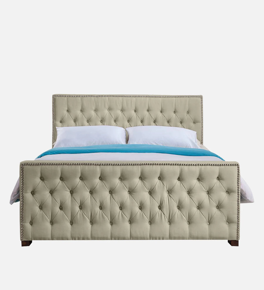Mogra Fabric Upholstered Queen Size Bed In Ash Grey Colour - Febonic Living