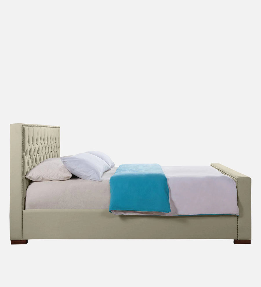 Mogra Fabric Upholstered Queen Size Bed In Ash Grey Colour - Febonic Living