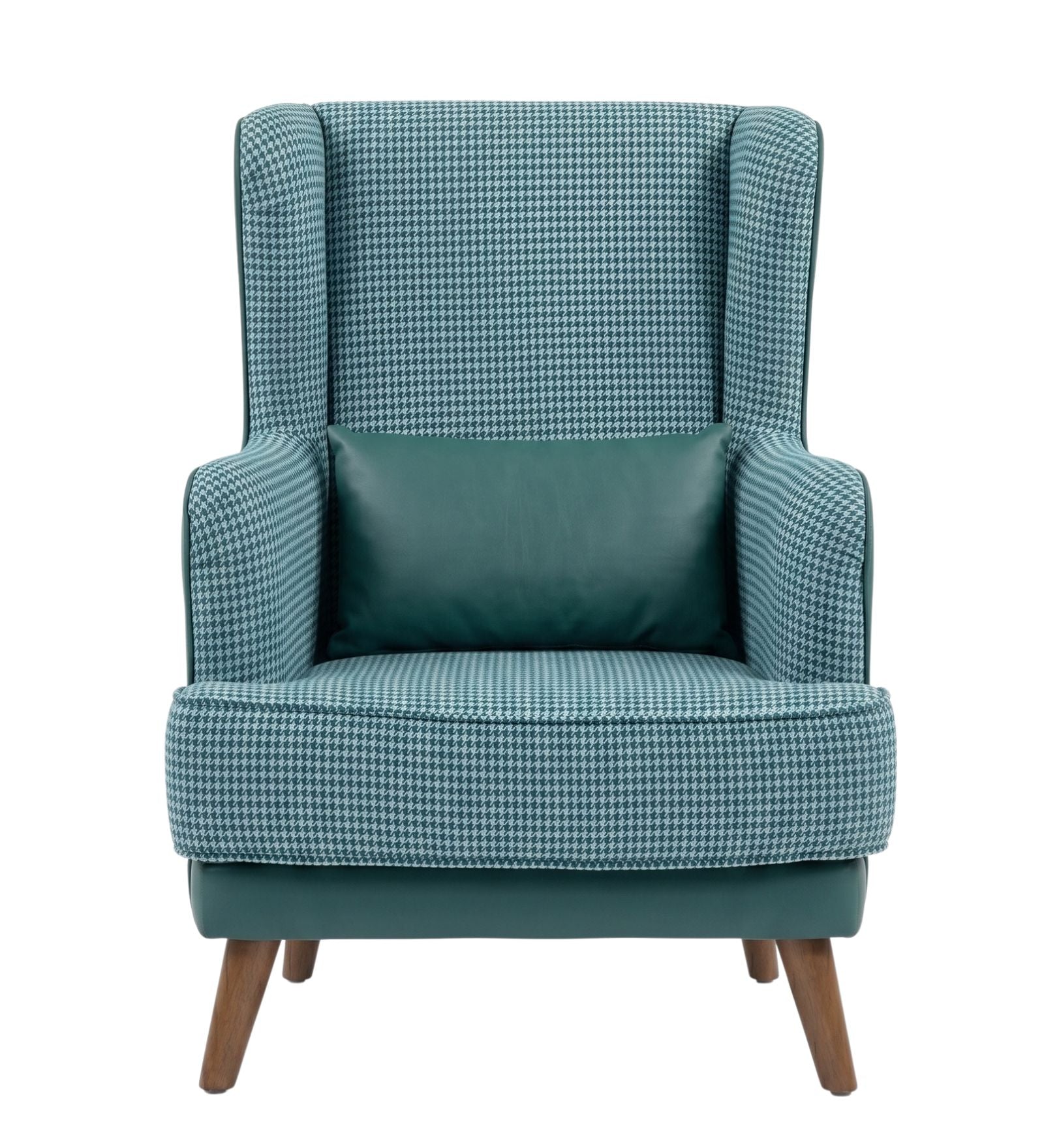 Moni Velvet Wing Chair - Teal Green