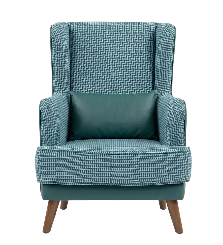 Moni Velvet Wing Chair - Teal Green