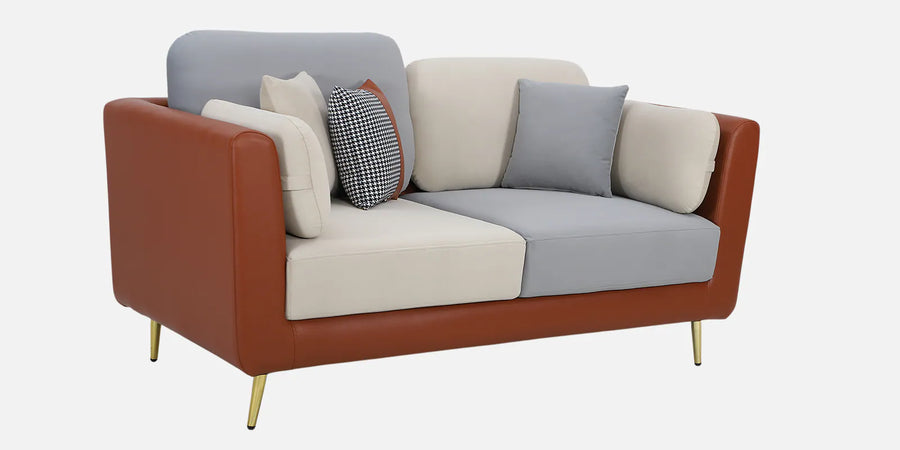 Montez Velvet 2 Seater Sofa - Brown And Beige Colour