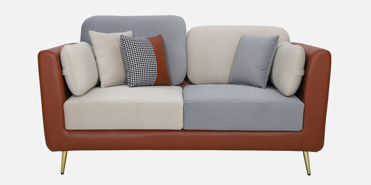 Montez Velvet 2 Seater Sofa - Brown And Beige Colour