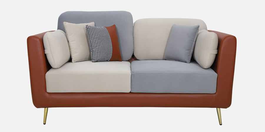 Montez Velvet 2 Seater Sofa - Brown And Beige Colour