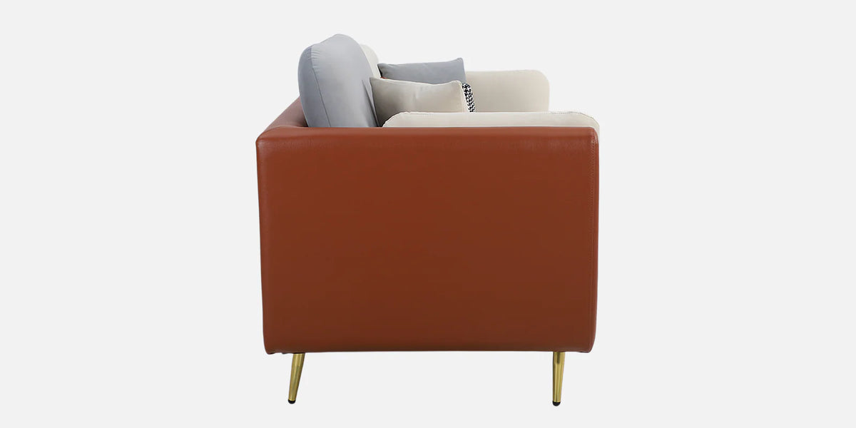 Montez Velvet 2 Seater Sofa - Brown And Beige Colour