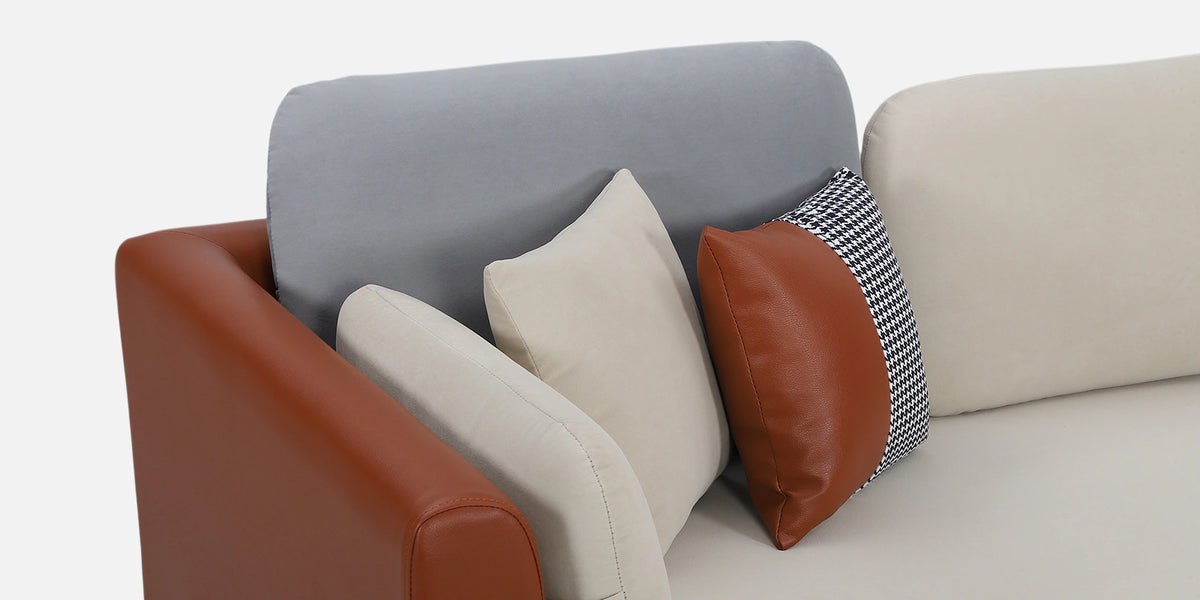 Montez Velvet 3 Seater Sofa - Brown And Beige Colour