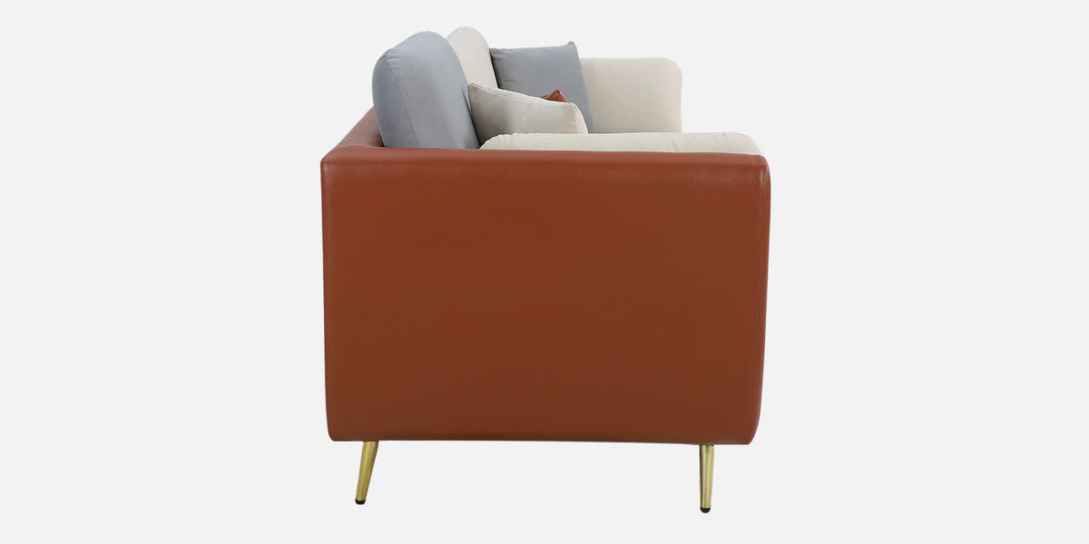 Montez Velvet 3 Seater Sofa - Brown And Beige Colour