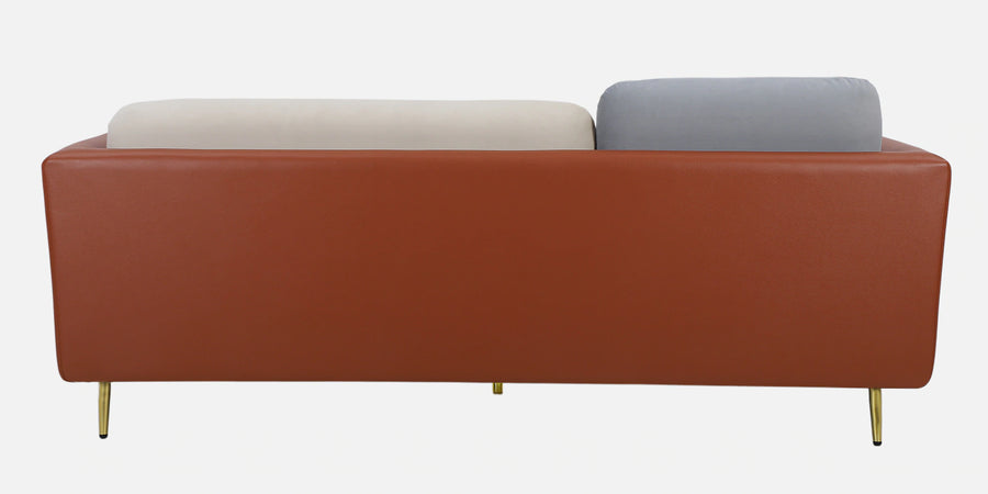 Montez Velvet 3 Seater Sofa - Brown And Beige Colour