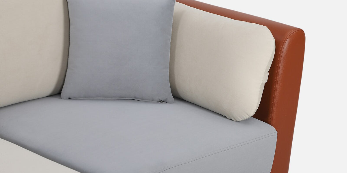 Montez Velvet 3 Seater Sofa - Brown And Beige Colour