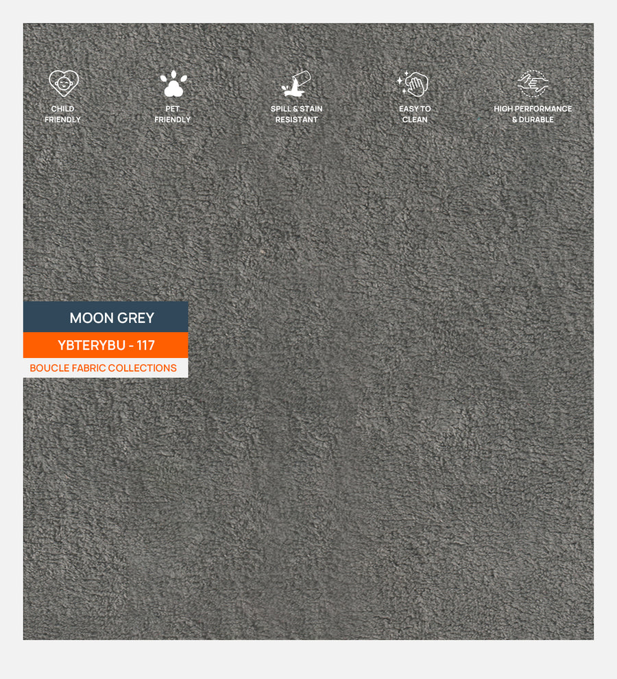 Boucle Terry Fabric Moon Grey 117 Code by Febonic Living
