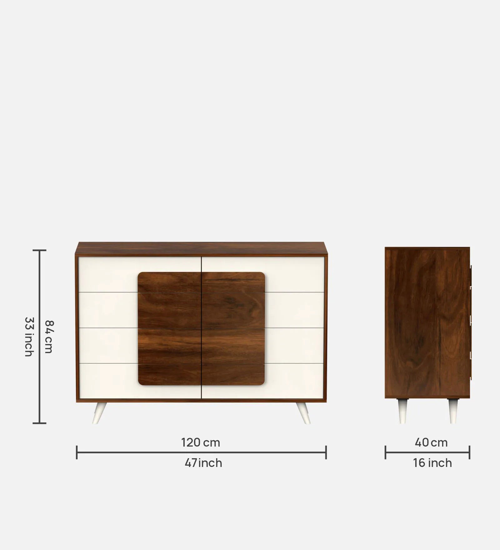 Moran Chest Of Drawers In Brown Maple & Frosty Finish