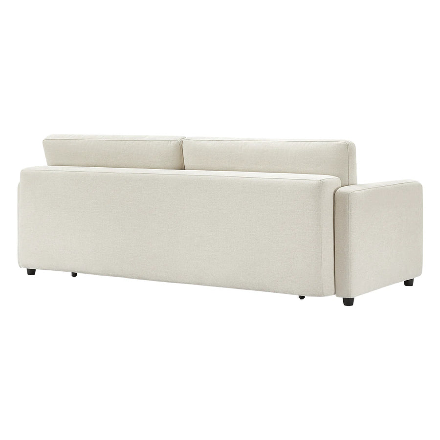 Leora Fabric 3 Seater Convertible Sofa Cum Bed In Ivory Cream Colour - Febonic Living
