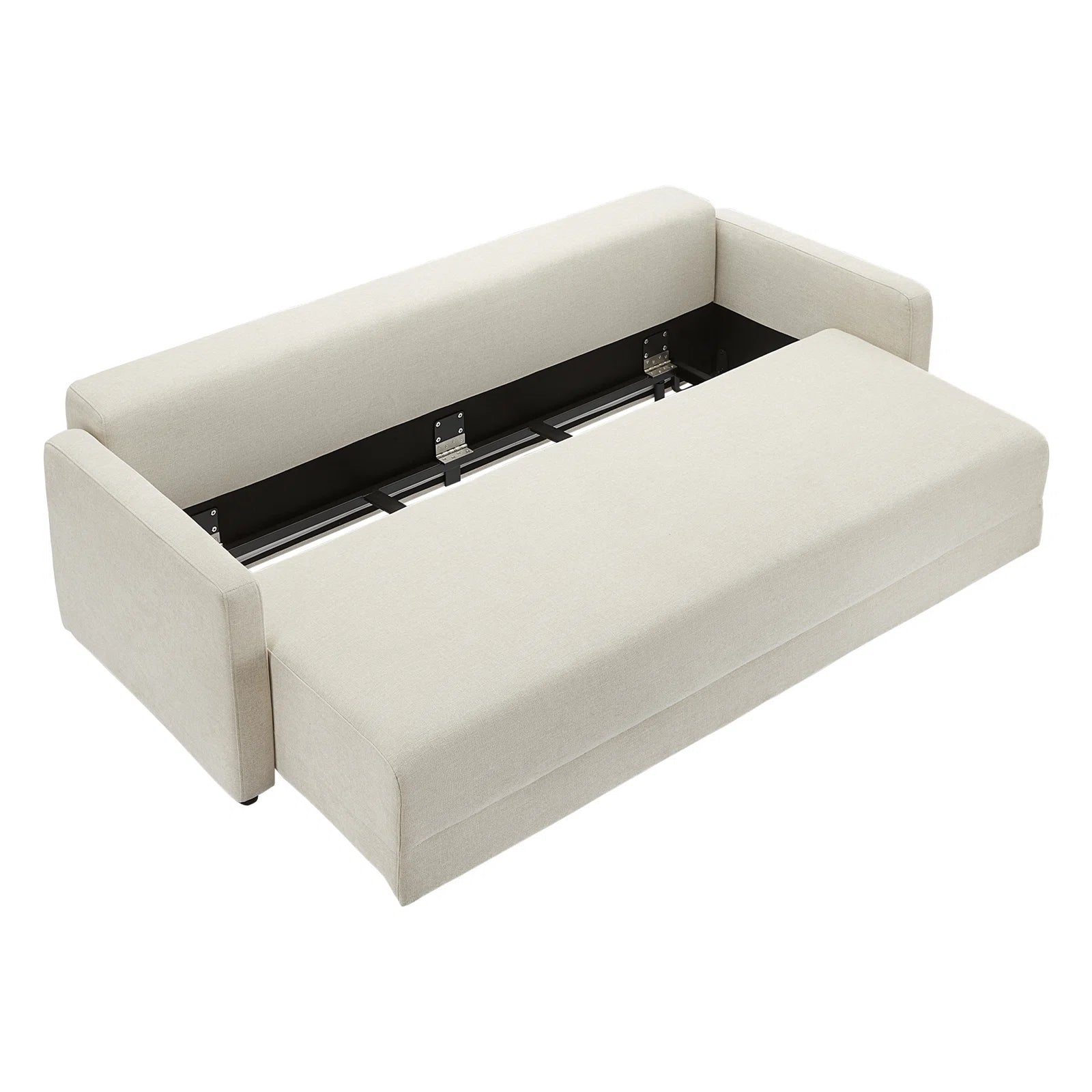 Leora Fabric Convertible Sofa Cum Bed in Ivory Cream Colour