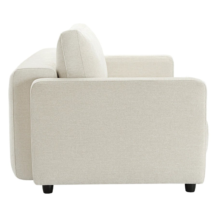 Leora Fabric 3 Seater Convertible Sofa Cum Bed In Ivory Cream Colour - Febonic Living