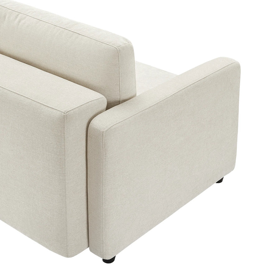 Leora Fabric 3 Seater Convertible Sofa Cum Bed In Ivory Cream Colour - Febonic Living