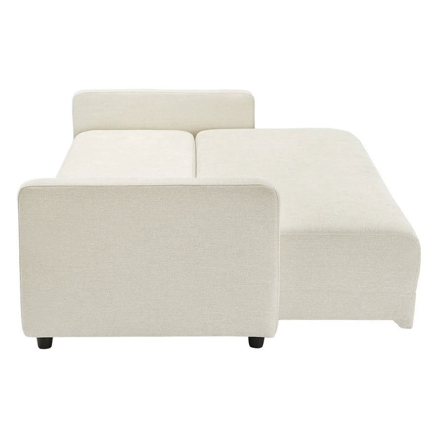 Leora Fabric 3 Seater Convertible Sofa Cum Bed In Ivory Cream Colour - Febonic Living