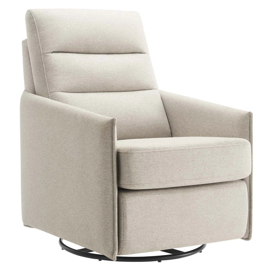 Morris Fabric Swivel Chair In Ivory Cream Colour - Febonic Living