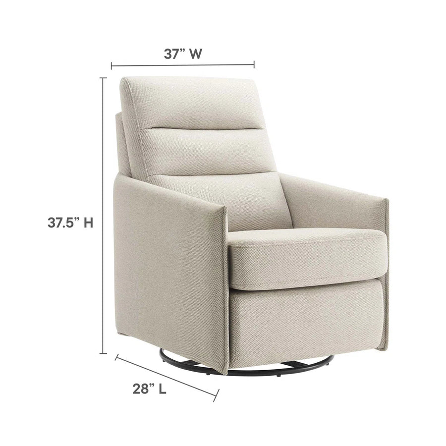 Morris Fabric Swivel Chair In Ivory Cream Colour - Febonic Living