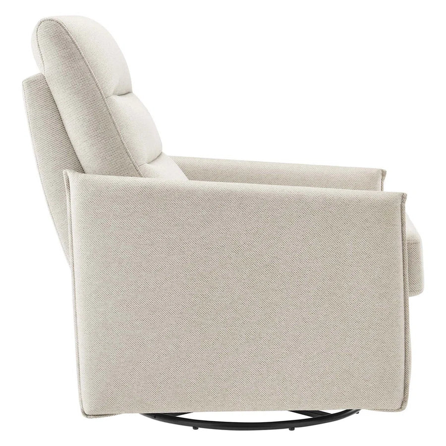 Morris Fabric Swivel Chair In Ivory Cream Colour - Febonic Living