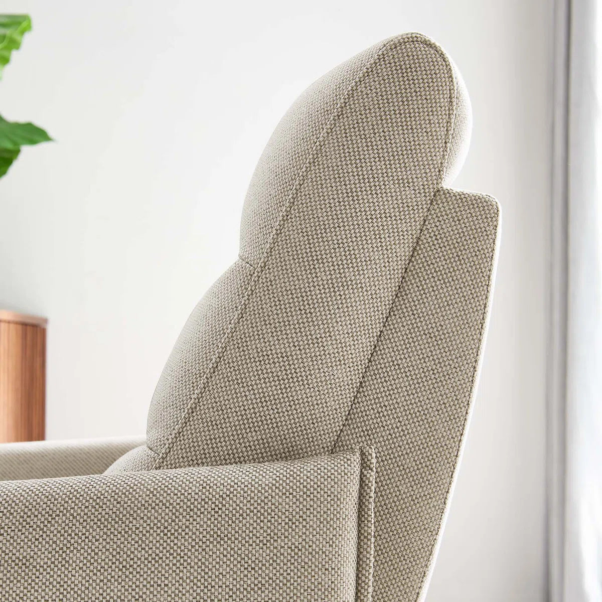 Morris Fabric Swivel Chair In Ivory Cream Colour