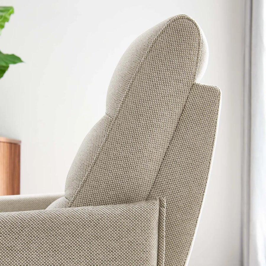 Morris Fabric Swivel Chair In Ivory Cream Colour - Febonic Living