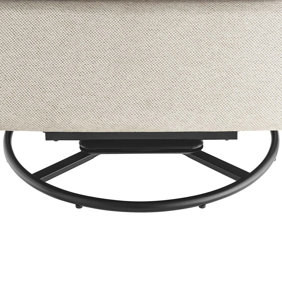 Morris Fabric Swivel Chair In Ivory Cream Colour - Febonic Living