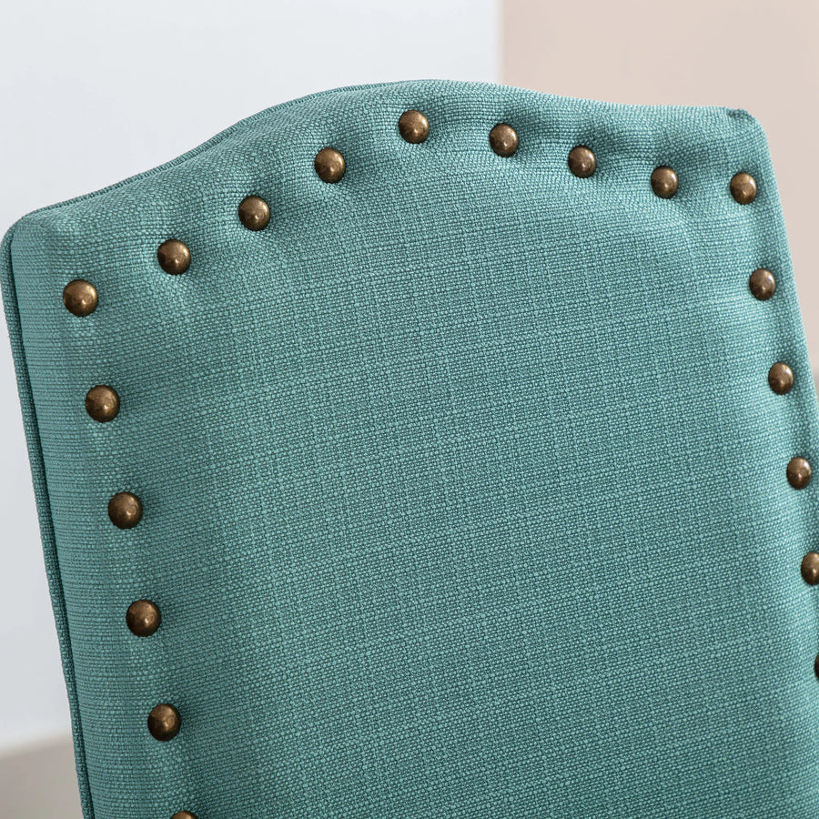Mory Fabric Dining Chair In Tiffany Blue Colour Set Of 2 - Febonic Living