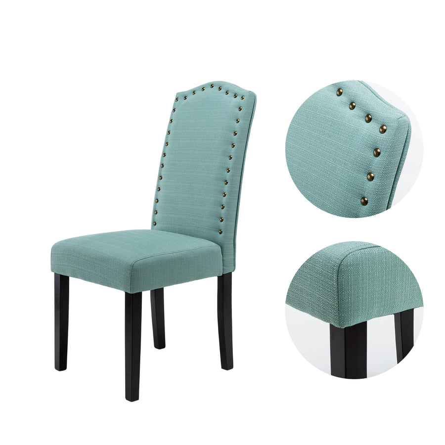 Mory Fabric Dining Chair In Tiffany Blue Colour Set Of 2 - Febonic Living