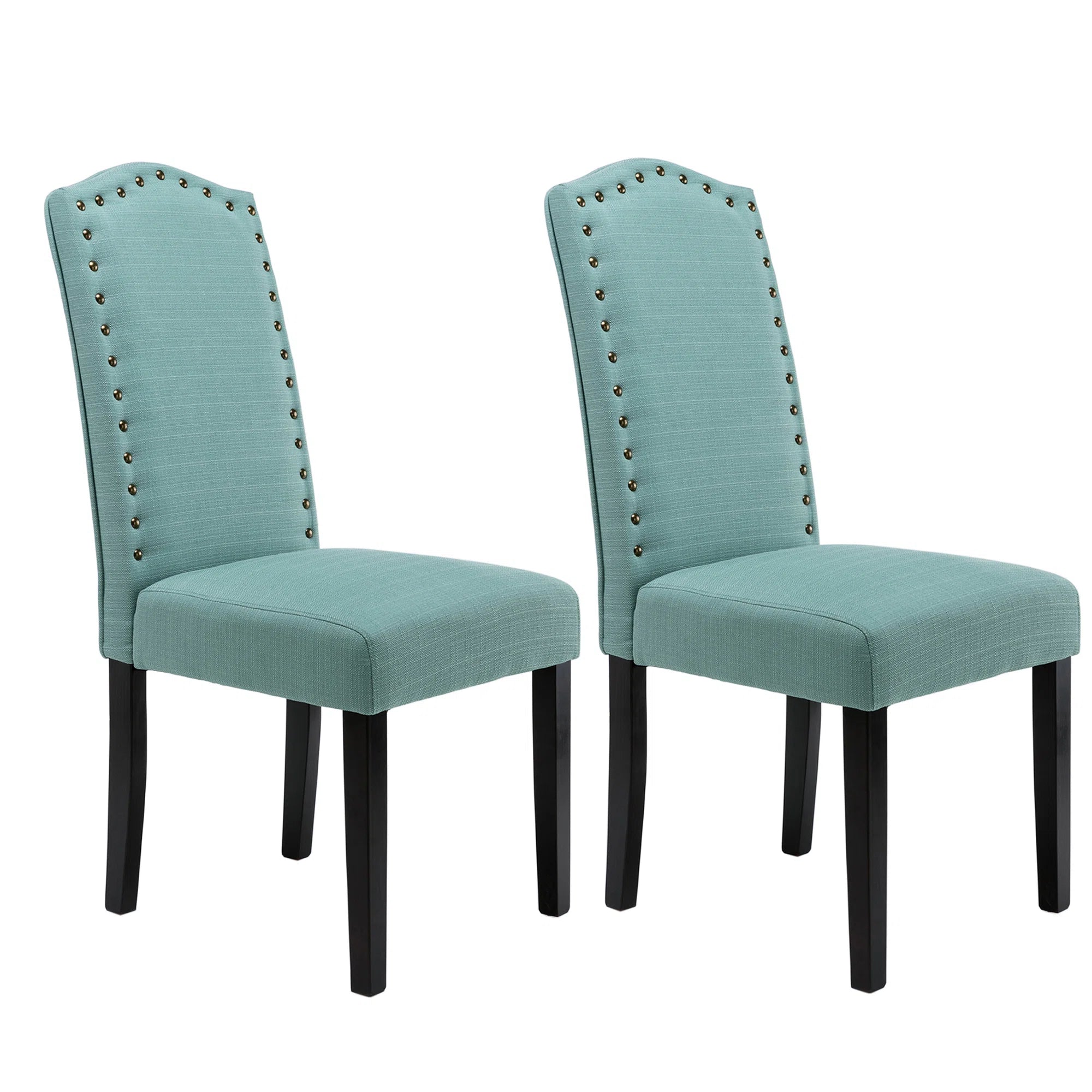 Mory Fabric Dining Chair In Tiffany Blue Colour (Set of 2)