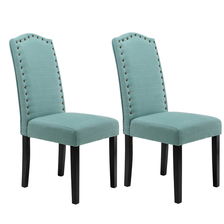 Mory Fabric Dining Chair In Tiffany Blue Colour Set Of 2 - Febonic Living