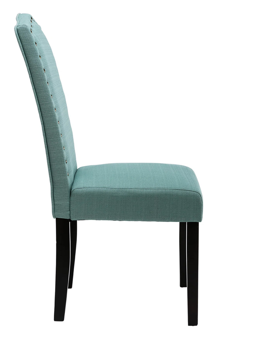 Mory Fabric Dining Chair In Tiffany Blue Colour Set Of 2 - Febonic Living