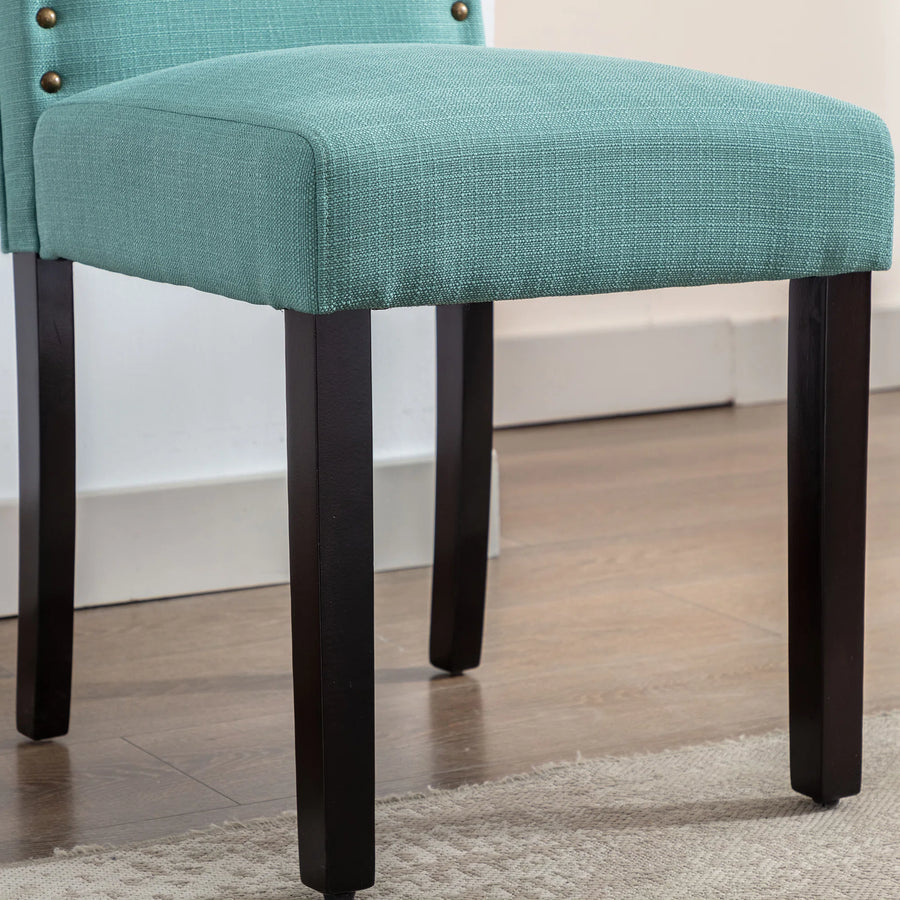 Mory Fabric Dining Chair In Tiffany Blue Colour Set Of 2 - Febonic Living