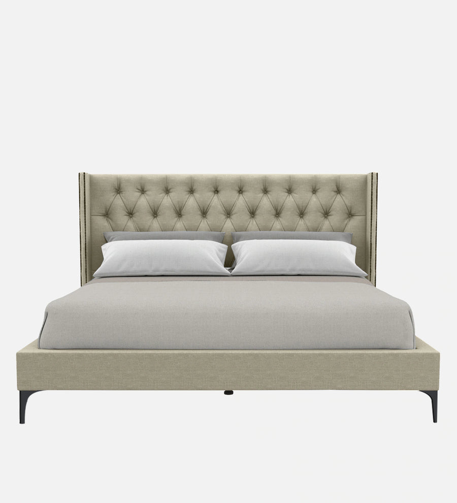 Mosa Fabric Upholstered Queen Size Bed In Ash Grey Colour - Febonic Living
