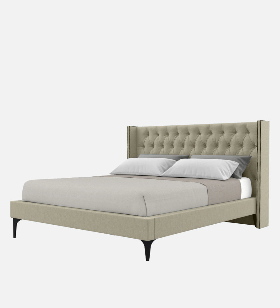 Mosa Fabric Upholstered Queen Size Bed In Ash Grey Colour - Febonic Living