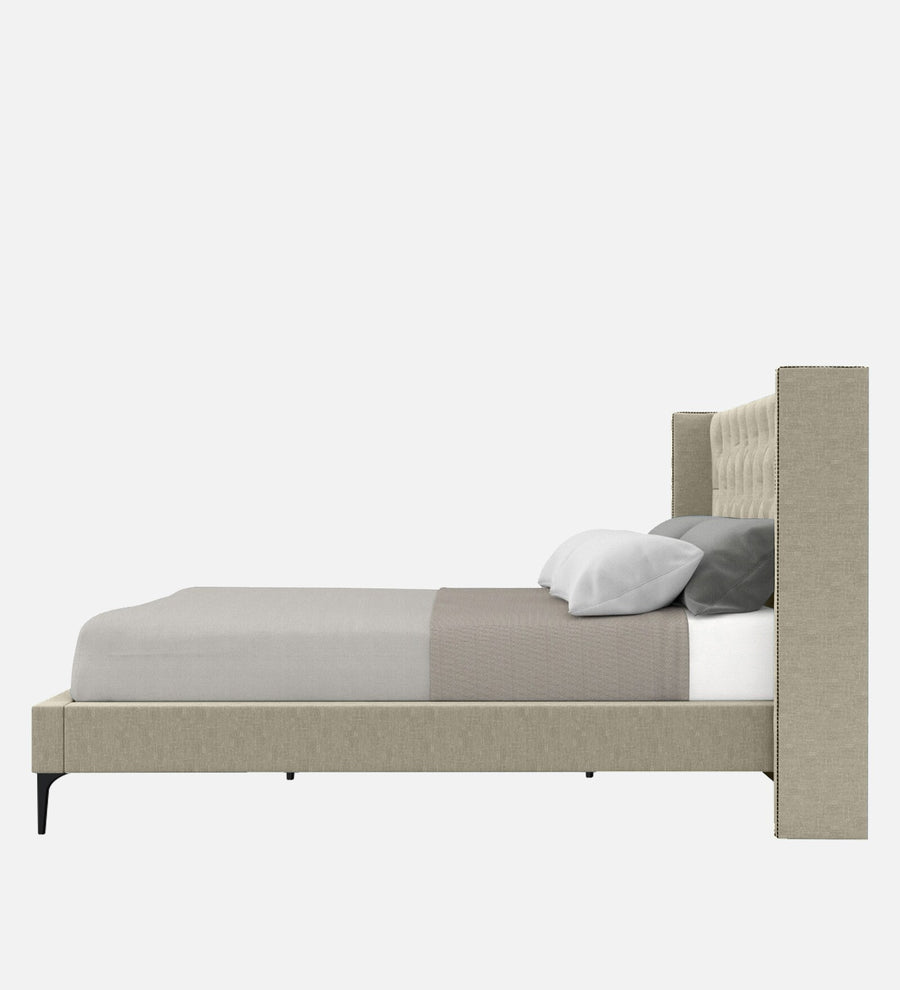Mosa Fabric Upholstered Queen Size Bed In Ash Grey Colour - Febonic Living