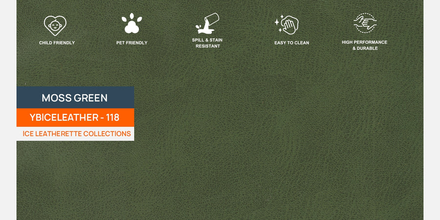 Sterio Leatherette 3 Seater Sofa In Moss Green Colour - Febonic Living