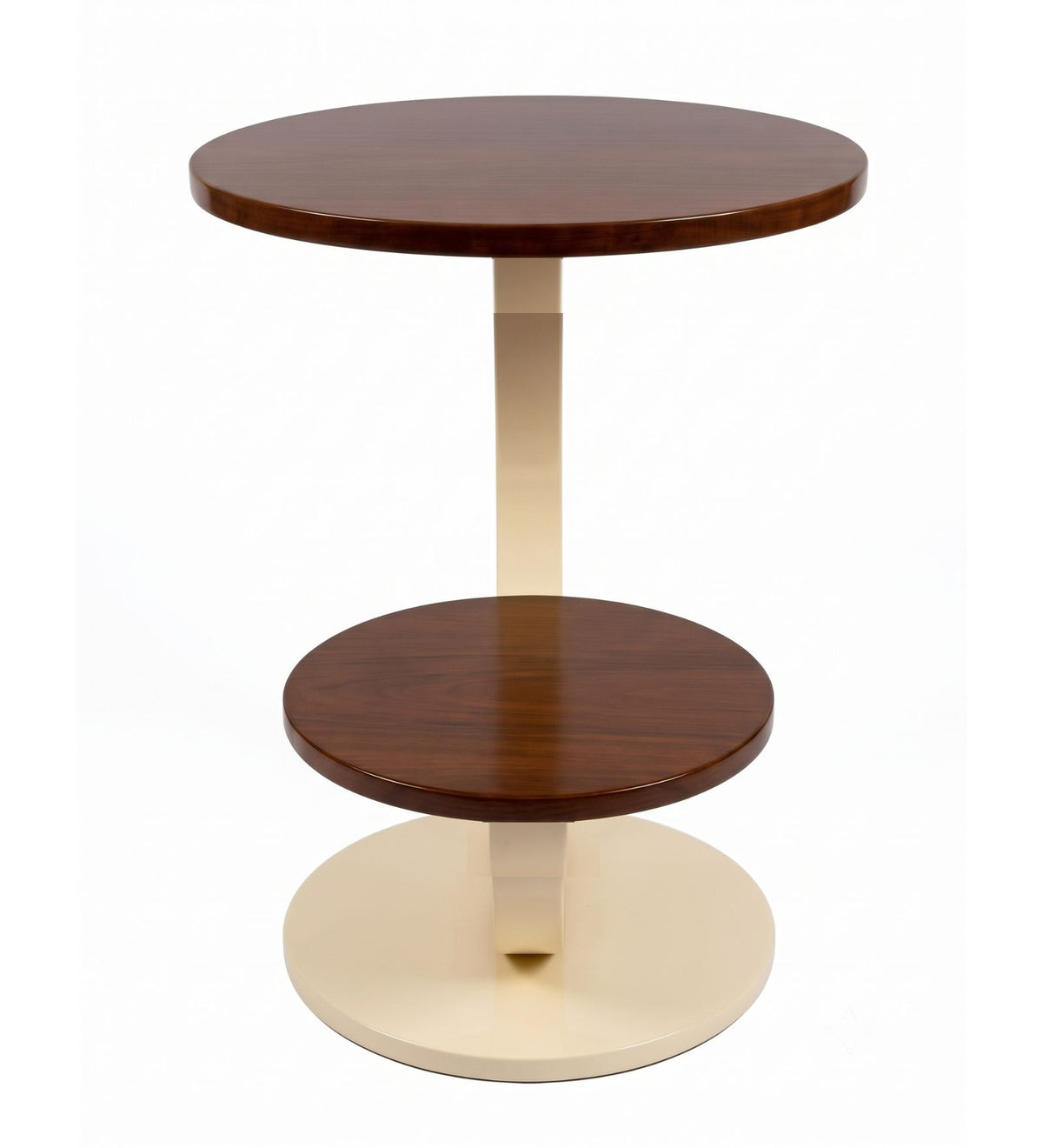 Mozy Side Table In White and Honey Oak Finish top