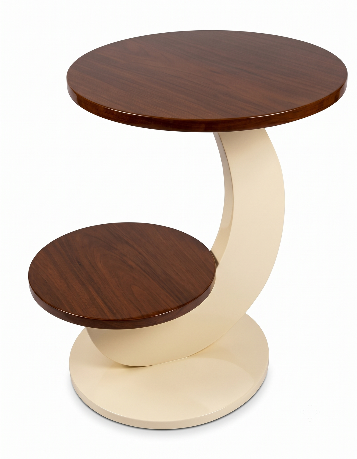 Mozy Side Table In White and Honey Oak Finish top