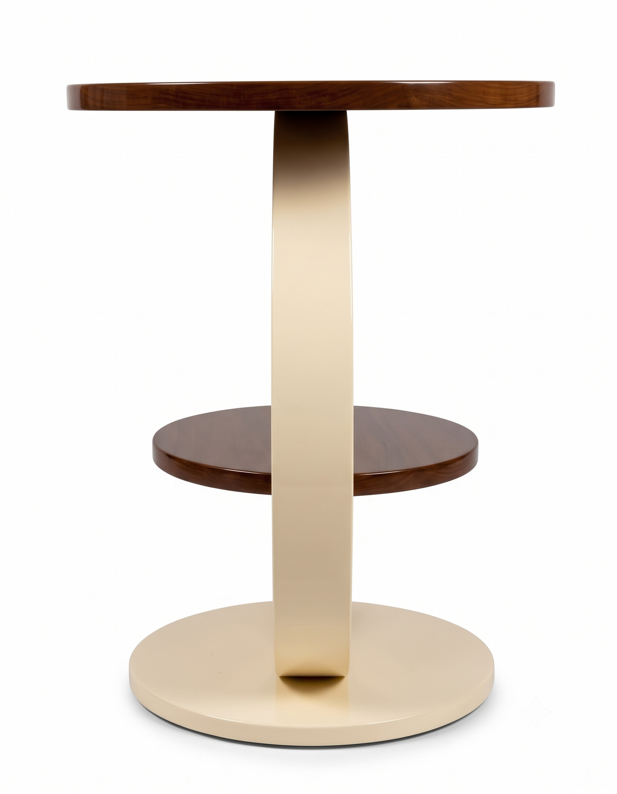 Mozy Side Table In White and Honey Oak Finish top