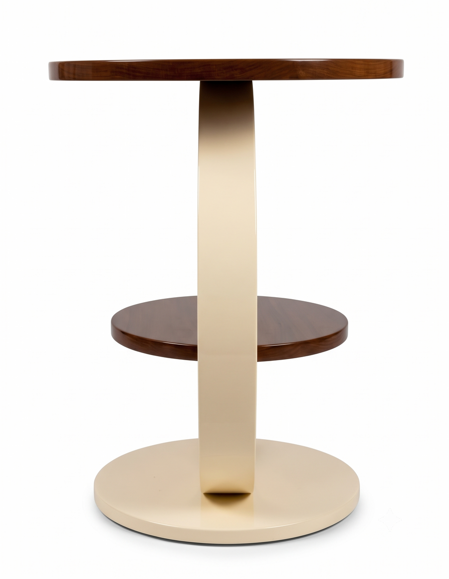Mozy Side Table In White and Honey Oak Finish top