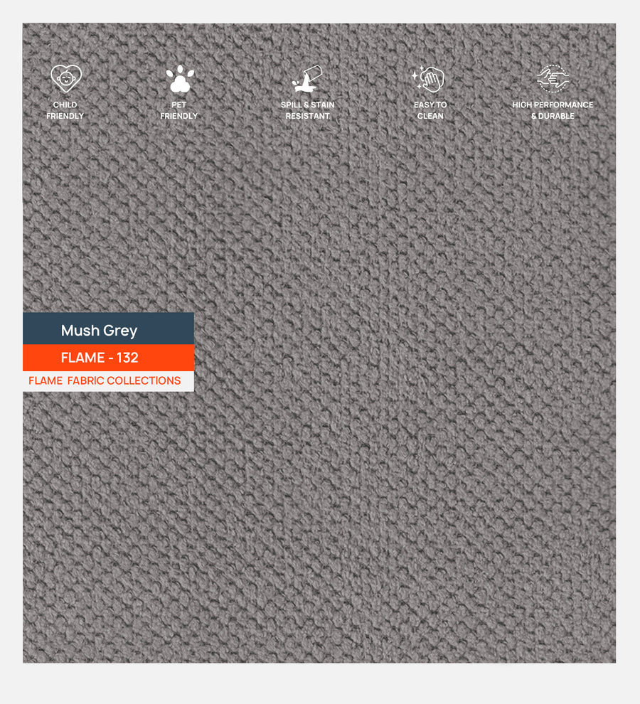 Polycotton Flame Fabric Mush Grey 132 Code by Febonic Living